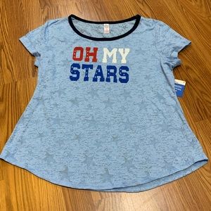 Cute 4th of July Patriotic Burnout Tee NWT